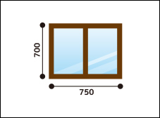 内窓設置 W750×H700