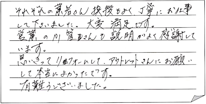 浴室脱衣室改修工事をされた　新潟市西区K様アンケートコメントーお客様の声